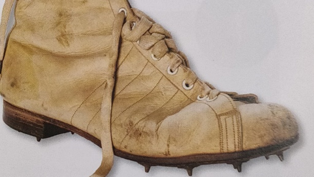 Bill Payn's rugby boots can now be viewed in the Comrades Marathon Museum. The photo is from the book 