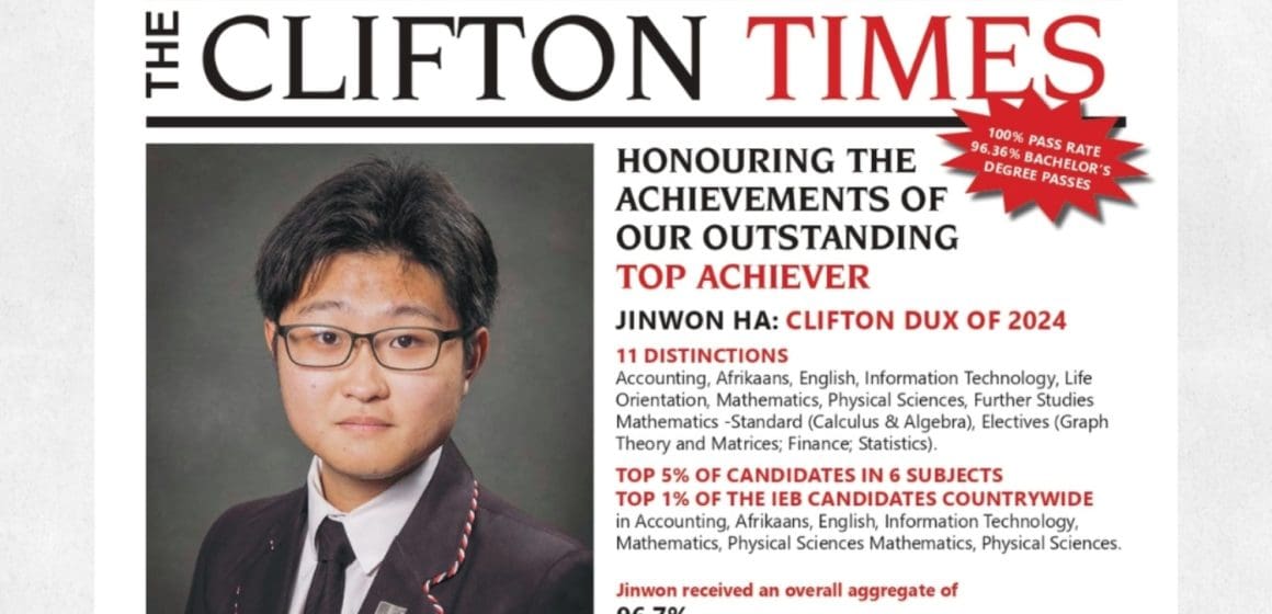 clifton-matric-2024-results Extraordinary Jinwon Ha highlights Clifton’s superb results