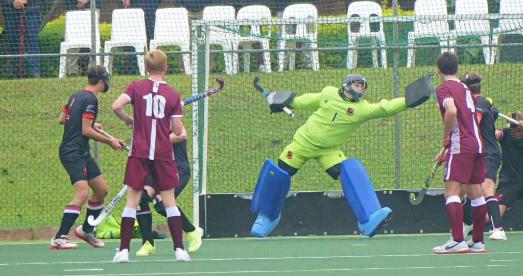 Keegan de Jager's pinpoint accurate rocket across the excellent goalkeeper Georg Wolhuter gave Kearsney College a 1-0 lead. (Photo: Brad Morgan).