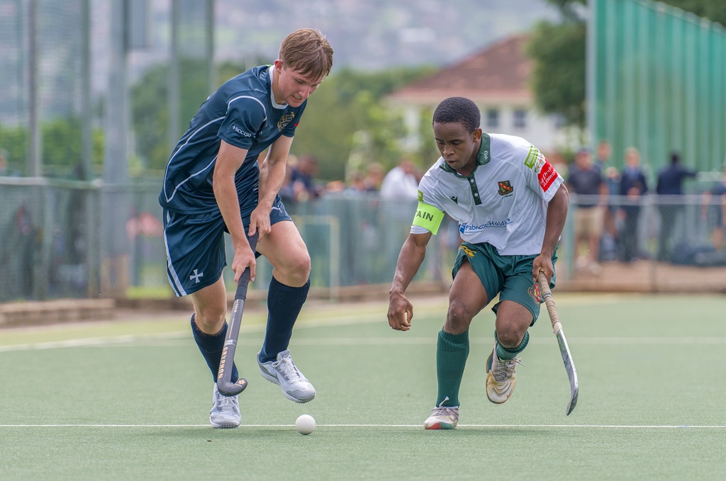 St Charles' captain Rico Honiball on the ball against Glenwood. (Photo: Justin Waldman Sports Photography).