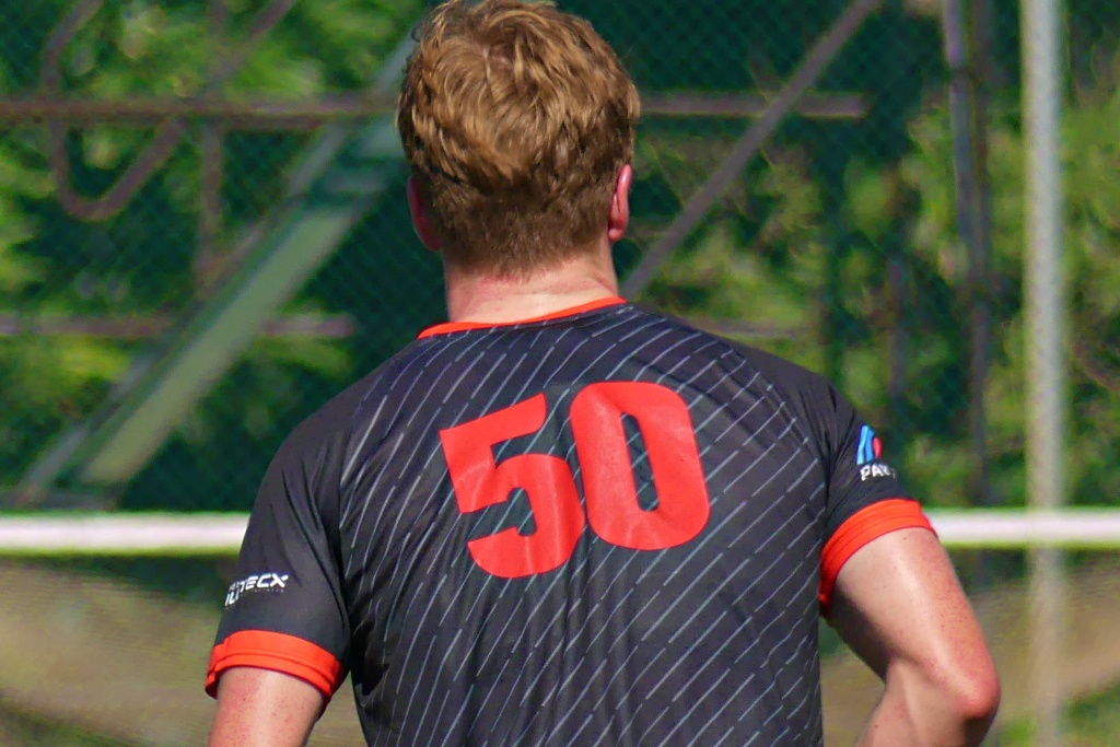 Tim Saulez wore his special 50th cap shirt for Saturday's match against St Alban's. (Photo: Brad Morgan)
