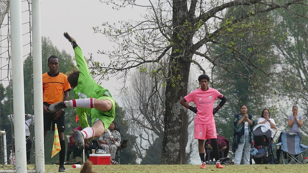 Goalkeeper Luke Mitchell helped Michaelhouse to two penalty shootout wins and the title on the final day of the Jody Momplé Cup. (Photo: Brad Morgan).