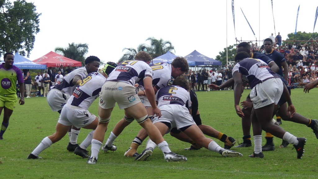 With time running out, Northwood was forced into a desperate try line stand to hold onto their narrow lead. (Photo: Brad Morgan). 