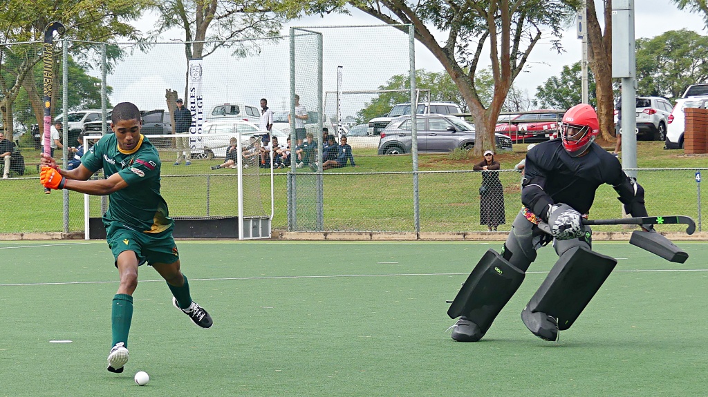 After rounding the goalkeeper, Xaydon Kariko prepares to slot his second goal of the game. (Photo: Brad Morgan).