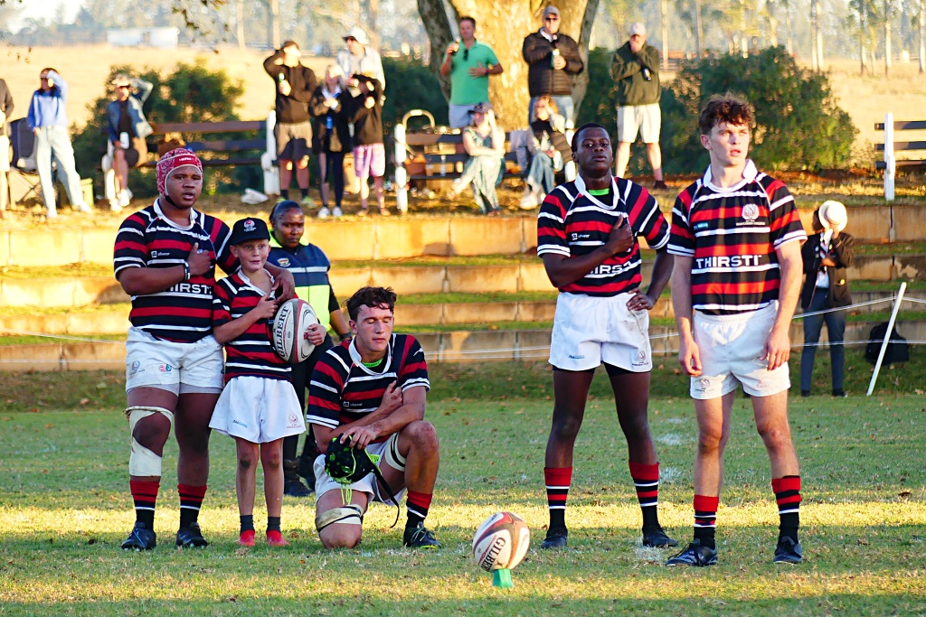 Dom du Toit lines up the kick that won the game for Maritzburg College. (Photo: Brad Morgan).