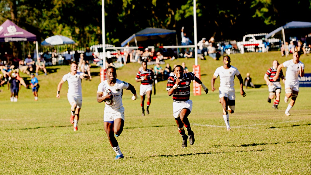PJ Dlamini finished off a spectacular attack from St Charles in the first half, showing the Maritzburg College defenders a clean pair of heels.