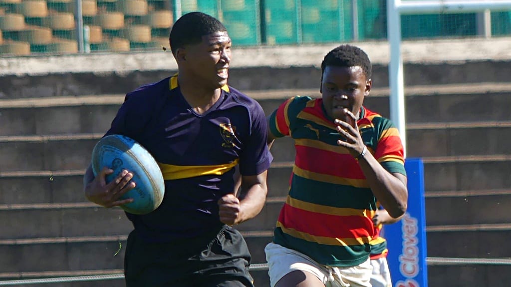 DHS's depth, an impressive feature of the recent rugby season, was on show in the u15 competition, where they fielded three very competitive teams. (Photo: Brad Morgan).