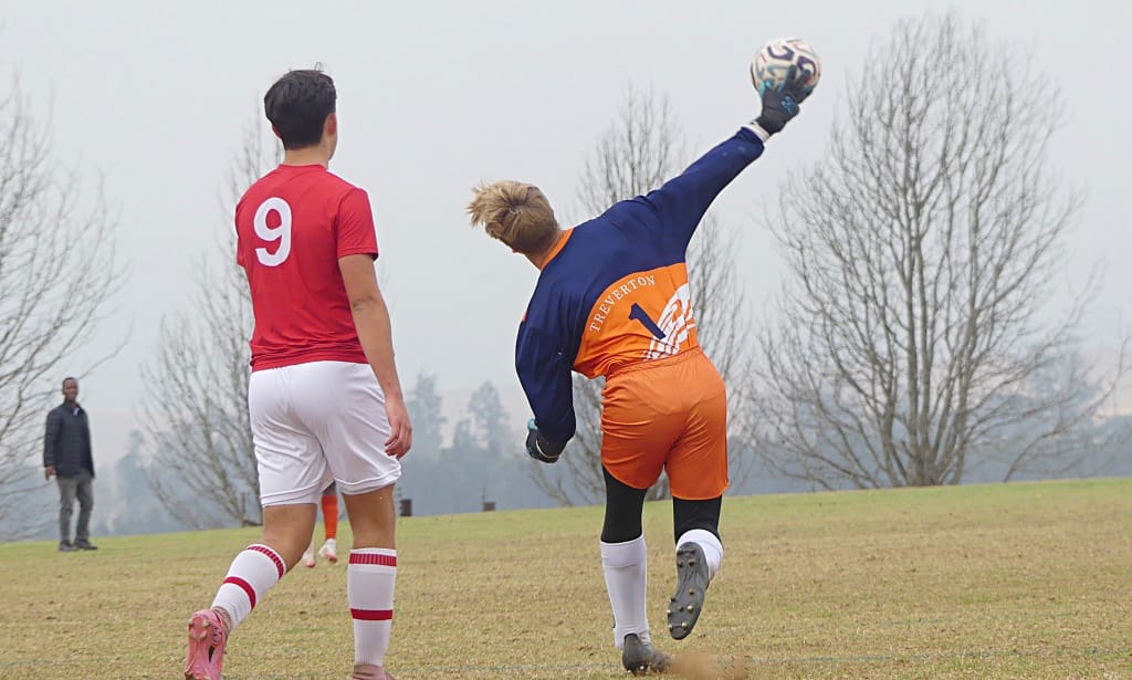 Goalkeeper Jon van Coller was a difference-maker for Treverton College, who lifted the Plate. (Photo: Brad Morgan).