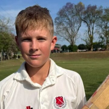 Zach Greaves led an extraordinary Maritzburg College U14A batting effort against Hilton College, scoring 117 off 112 balls. (Photo: Maritzburg College on Facebook).