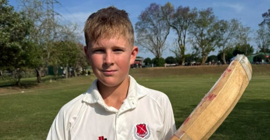 cricket-maritzburg-college-zach-greaves-131026 Zach Greaves led an extraordinary Maritzburg College U14A batting effort against Hilton College, scoring 117 off 112 balls. (Photo: Maritzburg College on Facebook).